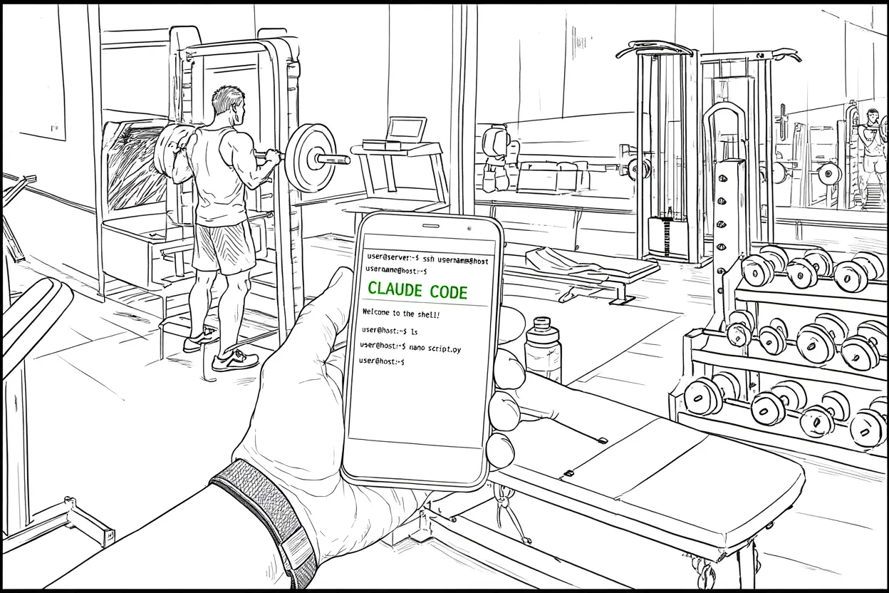 Coding at the gym with Claude Code